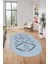 Baskılı Kaymaz Yıkanabilir Şık Modern Oval Yolluk Mutfak Halısı Salon Halısı O-Modern-59-Mavi 4
