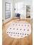 Baskılı Kaymaz Yıkanabilir Şık Kilim Desen Oval Yolluk Halısı Salon Halısı O-Modern-65-Pembe 5