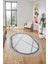 Renkli Modern Kilim Desenli Dijital Kaymaz Yıkanabilir Oval Yolluk Salon Halısı O-Modern-76-Gri 2