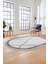Renkli Modern Kilim Desenli Dijital Kaymaz Yıkanabilir Oval Yolluk Salon Halısı O-Modern-76-Gri 5