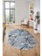 3D Baskılı Kaymaz Yıkanabilir Modern Oval Yolluk Koridor Mutfak Salon Halısı O-Modern-39-Mavi 5