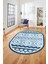 3D Baskılı Kaymaz Yıkanabilir Şık Kilim Desen Oval Yolluk Halısı Salon Halısı O-Modern-68-Mavi 5