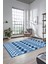 Kilim Desen Baskılı Kaymaz Taban Yıkanabilir Modern Yolluk Salon Halısı MODERN-105-MAVİ 2