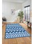 Kilim Desen Baskılı Kaymaz Taban Yıkanabilir Modern Yolluk Salon Halısı MODERN-105-MAVİ 3