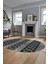Baskılı Kaymaz Yıkanabilir Şık Oval Koridor Halısı Mutfak Halısı Salon Halısı O-Modern-56-Antrasit 1