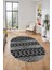 Baskılı Kaymaz Yıkanabilir Şık Oval Koridor Halısı Mutfak Halısı Salon Halısı O-Modern-56-Antrasit 4