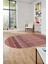Baskılı Kaymaz Yıkanabilir Şık Kilim Desen Oval Yolluk Halısı Salon Halısı O-Modern-70-Bordo 4