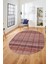 Baskılı Kaymaz Yıkanabilir Şık Kilim Desen Oval Yolluk Halısı Salon Halısı O-Modern-70-Bordo 5