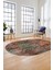 Modern Desen Dijital Kaymaz Yıkanabilir Oval Yolluk Mutfak Salon Halısı O-Modern-90-Renkli 5