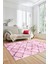 Baskılı Kaymaz Yıkanabilir Kilim Desen Yolluk Mutfak Halısı Salon Halısı Modern-57-Pembe 1