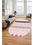 Sade Modern Kilim Desenli Dijital Kaymaz Yıkanabilir Oval Yolluk Salon Halısı O-Modern-75-Pembe 1