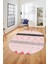 Sade Modern Kilim Desenli Dijital Kaymaz Yıkanabilir Oval Yolluk Salon Halısı O-Modern-75-Pembe 5