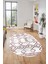 Modern Sade Desen Dijital Kaymaz Yıkanabilir Oval Yolluk Mutfak Salon Halısı O-Modern-91-Bordo 1