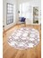 Modern Sade Desen Dijital Kaymaz Yıkanabilir Oval Yolluk Mutfak Salon Halısı O-Modern-91-Bordo 3