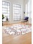 Modern Sade Desen Dijital Kaymaz Yıkanabilir Oval Yolluk Mutfak Salon Halısı O-Modern-91-Bordo 4