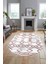 Modern Sade Desen Dijital Kaymaz Yıkanabilir Oval Yolluk Mutfak Salon Halısı O-Modern-91-Bordo 5