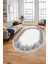 Baskılı Kaymaz Yıkanabilir Modern Sade Desen Oval Yolluk Salon Halısı O-Modern-48-Gri 2