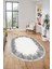 Baskılı Kaymaz Yıkanabilir Modern Sade Desen Oval Yolluk Salon Halısı O-Modern-48-Gri 4
