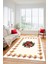 Modern Çiçek Desenli Dijital Kaymaz Yıkanabilir Yolluk Mutfak Salon Halısı Modern-20-Krem 2