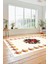 Modern Çiçek Desenli Dijital Kaymaz Yıkanabilir Yolluk Mutfak Salon Halısı Modern-20-Krem 5