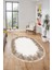 Baskılı Kaymaz Yıkanabilir Modern Sade Desen Oval Yolluk Salon Halısı O-Modern-48-Kahve 4