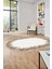 Baskılı Kaymaz Yıkanabilir Modern Sade Desen Oval Yolluk Salon Halısı O-Modern-48-Kahve 5