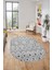 Baskılı Kaymaz Yıkanabilir Şık Kilim Desen Oval Yolluk Halısı Salon Halısı O-Modern-67-Gri 3