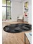 Baskılı Kaymaz Taban Yıkanabilir Modern Şık Oval Yolluk Mutfak Salon Halısı O-Modern-96-Antrasit 2
