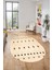 Baskılı Kaymaz Yıkanabilir Şık Kilim Desen Oval Yolluk Halısı Salon Halısı O-Modern-65-Krem 3