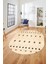 Baskılı Kaymaz Yıkanabilir Şık Kilim Desen Oval Yolluk Halısı Salon Halısı O-Modern-65-Krem 5
