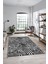 Yaprak Desen Baskılı Kaymaz Taban Yıkanabilir Modern Yolluk Salon Halısı MODERN-100-GRİ 1