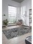 Yaprak Desen Baskılı Kaymaz Taban Yıkanabilir Modern Yolluk Salon Halısı MODERN-100-GRİ 2