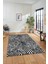 Yaprak Desen Baskılı Kaymaz Taban Yıkanabilir Modern Yolluk Salon Halısı MODERN-100-GRİ 3