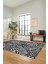 Yaprak Desen Baskılı Kaymaz Taban Yıkanabilir Modern Yolluk Salon Halısı MODERN-100-GRİ 4