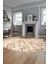 Baskılı Kaymaz Yıkanabilir Kilim Desen Oval Yolluk Mutfak Halısı Salon Halısı O-Modern-57-Bej 1