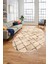 Baskılı Kaymaz Yıkanabilir Kilim Desen Oval Yolluk Mutfak Halısı Salon Halısı O-Modern-57-Bej 2