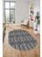 Şık Sade Desen Özel Dijital Kaymaz Yıkanabilir Oval Yolluk Salon Halısı O-Modern-88-Gri 2