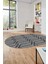 Şık Sade Desen Özel Dijital Kaymaz Yıkanabilir Oval Yolluk Salon Halısı O-Modern-88-Gri 3