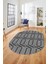 Şık Sade Desen Özel Dijital Kaymaz Yıkanabilir Oval Yolluk Salon Halısı O-Modern-88-Gri 4