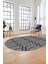 Şık Sade Desen Özel Dijital Kaymaz Yıkanabilir Oval Yolluk Salon Halısı O-Modern-88-Gri 5