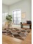 Baklava Desen Baskılı Kaymaz Taban Yıkanabilir Modern Yolluk Salon Halısı MODERN-103-KAHVE 4