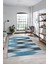 Renkli Desen Baskılı Kaymaz Taban Yıkanabilir Modern Yolluk Salon Halısı MODERN-104-MAVİ 1