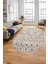 Baskılı Kaymaz Yıkanabilir Şık Kilim Desen Oval Yolluk Halısı Salon Halısı O-Modern-67-Bej 1