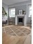 Sade Desenli Baskılı Kaymaz Taban Yıkanabilir Oval Yolluk Salon Halısı O-MODERN-116-KAHVE 5