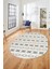 Baskılı Kaymaz Yıkanabilir Kilim Desen Oval Yolluk Mutfak Halısı Salon Halısı O-Modern-64-Krem 5