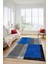 Baskılı Kaymaz Taban Yıkanabilir Modern Şık Yolluk Mutfak Salon Halısı MODERN-107-MAVİ 4