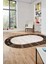 Etnik Baskılı Kaymaz Taban Yıkanabilir Oval Yolluk Mutfak Salon Halısı O-MODERN-119-KAHVE 1
