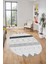 Sade Modern Kilim Desenli Dijital Kaymaz Yıkanabilir Oval Yolluk Salon Halısı O-Modern-75-Gri 3