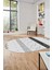 Sade Modern Kilim Desenli Dijital Kaymaz Yıkanabilir Oval Yolluk Salon Halısı O-Modern-75-Gri 4