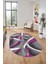 3D Baskılı Kaymaz Taban Yıkanabilir Modern Oval Yolluk Mutfak Salon Halısı O-Modern-97-Mor 1